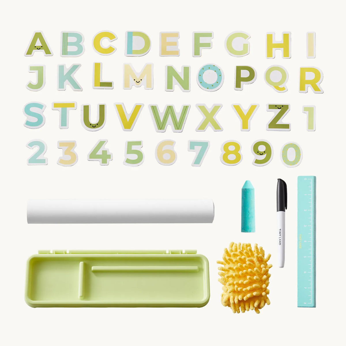 Tiny Land Double-Sided Magnetic Tabletop Easel with pastel alphabet magnets and markers on Tampa Home & Garden Store