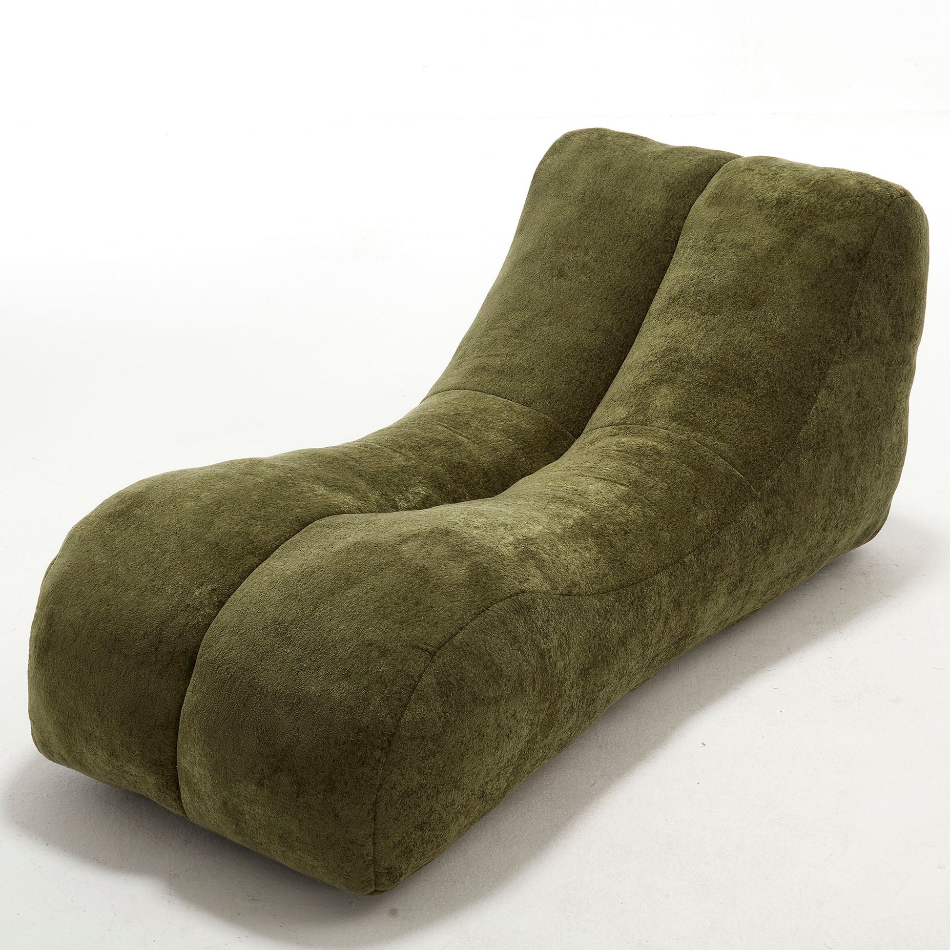 Creative Bean Bag Sofa Chair by HouseOfZazla in olive green suede fabric with sponge filling on Tampa Home & Garden Store