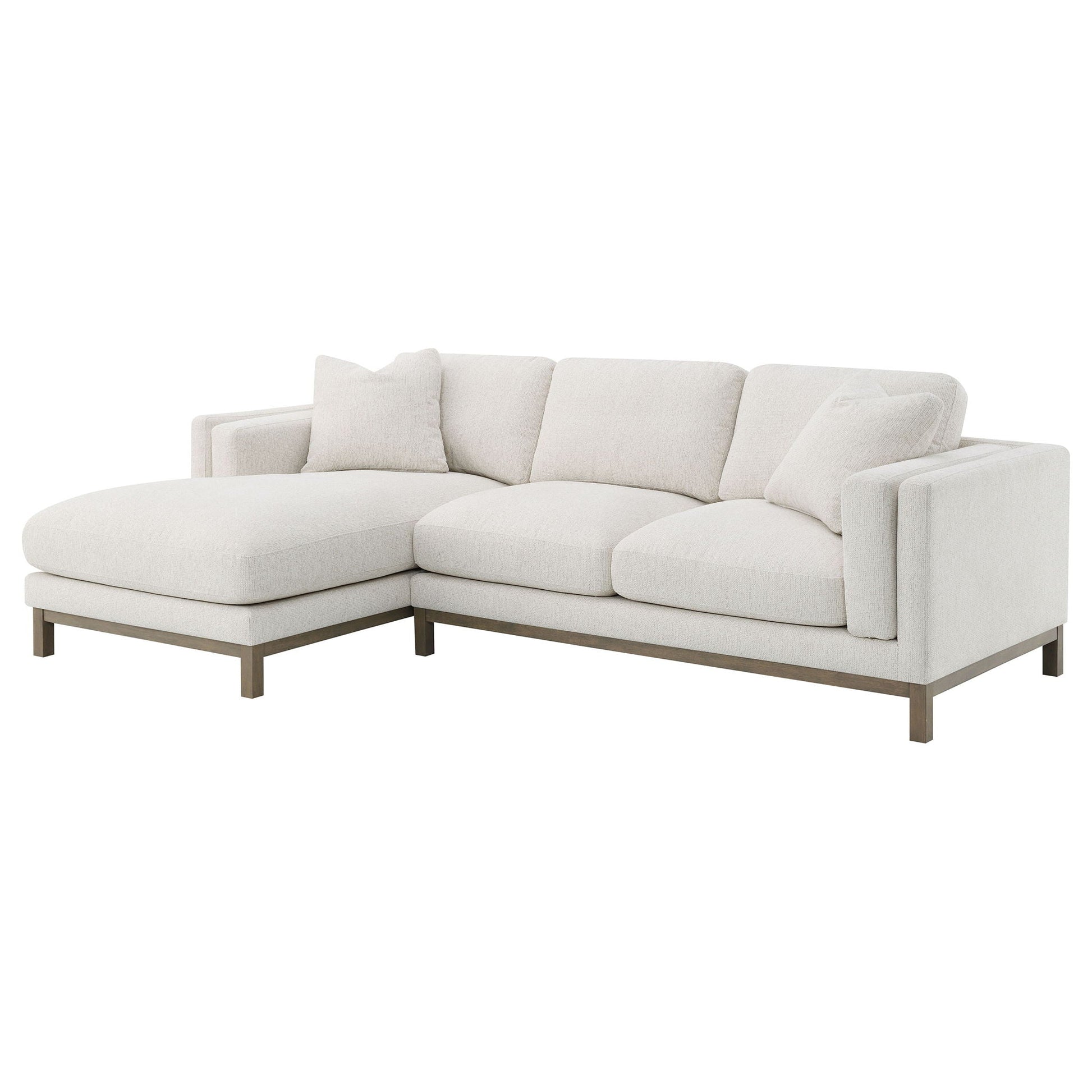 O'Brien Sectional Sofa With Left Chaise in sand beige fabric, HouseOfZazla stationary sectional on Tampa Home & Garden Store