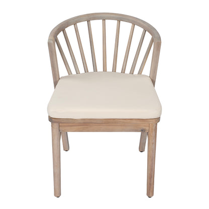 Acacia Wood Patio Outdoor Dining Chairs Set of 2