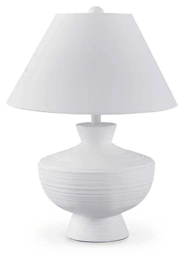 Harelwood Poly Table Lamp in White Finish