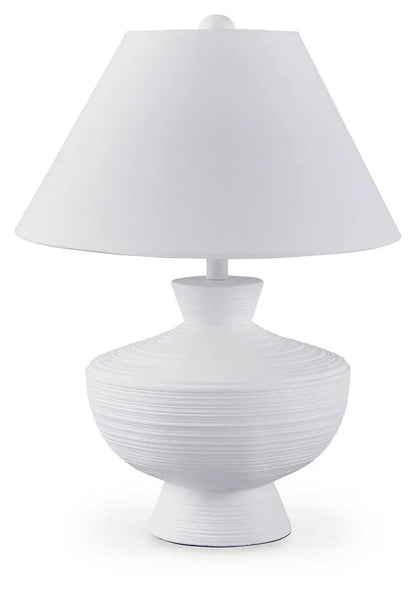 Harelwood Poly Table Lamp in White Finish