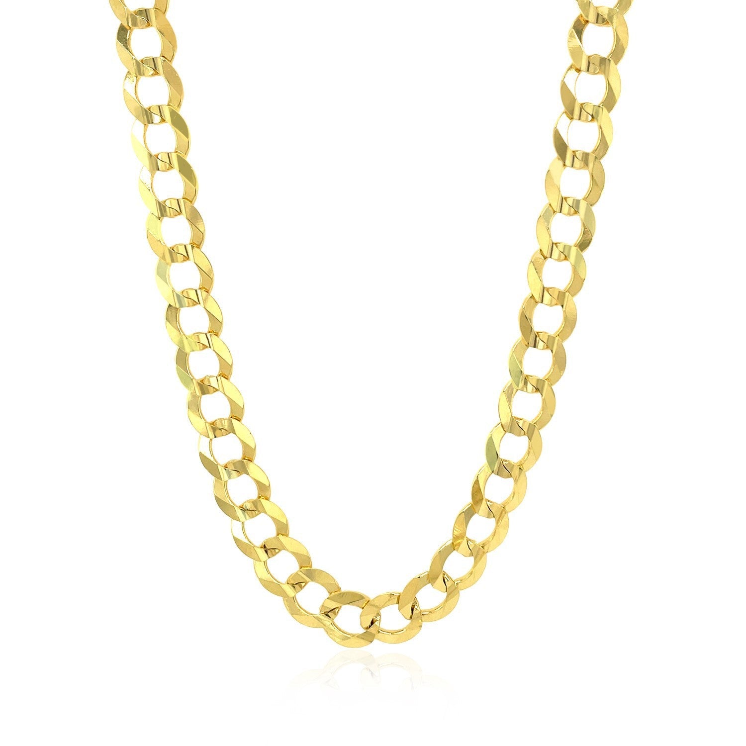 7.0mm 10k yellow gold curb chain necklace with bold polished links on Tampa Home & Garden Store