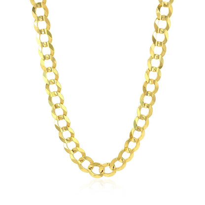 7.0mm 10k yellow gold curb chain necklace with bold polished links on Tampa Home & Garden Store
