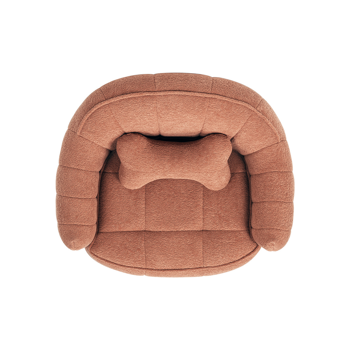 Louie 30.5-inch modern dog sofa bed with bone pillow in Spice plush fabric by HouseOfZazla on Tampa Home & Garden Store