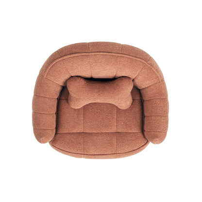 Louie 30.5-inch modern dog sofa bed with bone pillow in Spice plush fabric by HouseOfZazla on Tampa Home & Garden Store