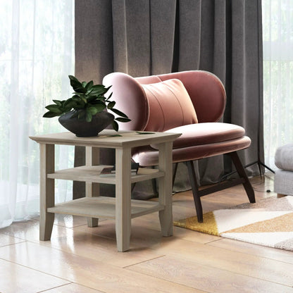 Acadian Narrow Side Table Handcrafted Solid Wood