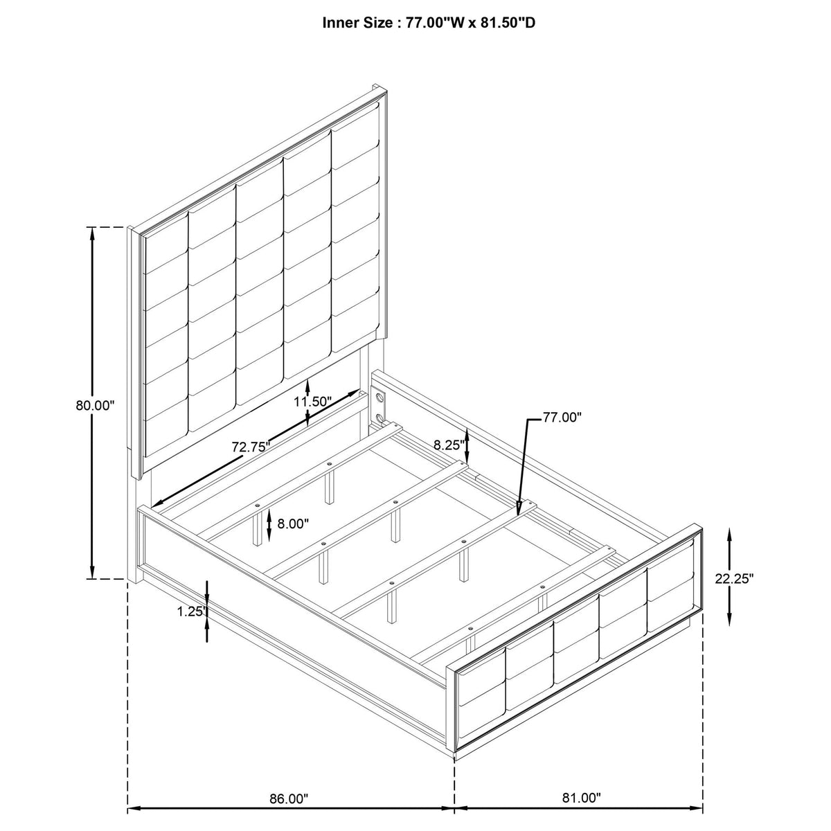 Prescott Luxurious Upholstered Tufted Bed