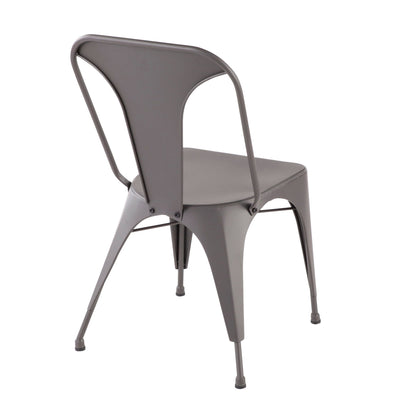 Industrial dining chair, matte gray metal, no assembly, HouseOfZazla on Tampa Home & Garden Store