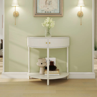 Demi Lune Console Table with 2 Storage Drawers