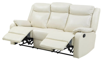Contemporary Three Seater Sofa, cream leather reclining by Unique Piece Furniture on Tampa Home & Garden Store