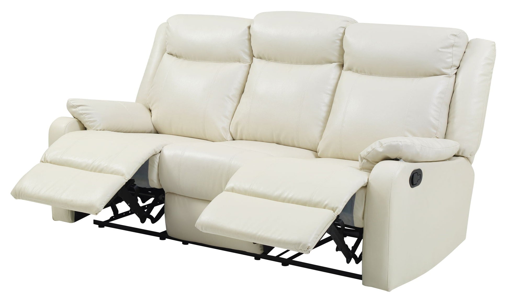 Contemporary three-seat reclining cream leather sofa with footrest by Unique Piece Furniture on Tampa Home & Garden Store
