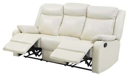 Contemporary three-seat reclining cream leather sofa with footrest by Unique Piece Furniture on Tampa Home & Garden Store