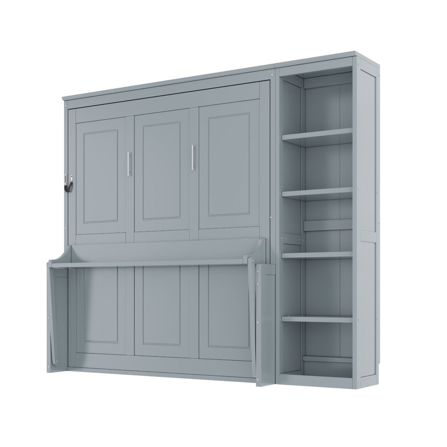 Sturdy Murphy Bed With Desk and Bookshelf