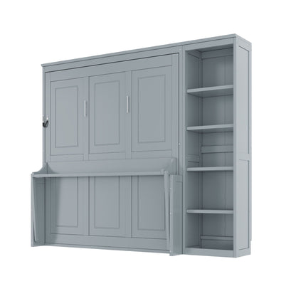 Sturdy Murphy Bed With Desk and Bookshelf