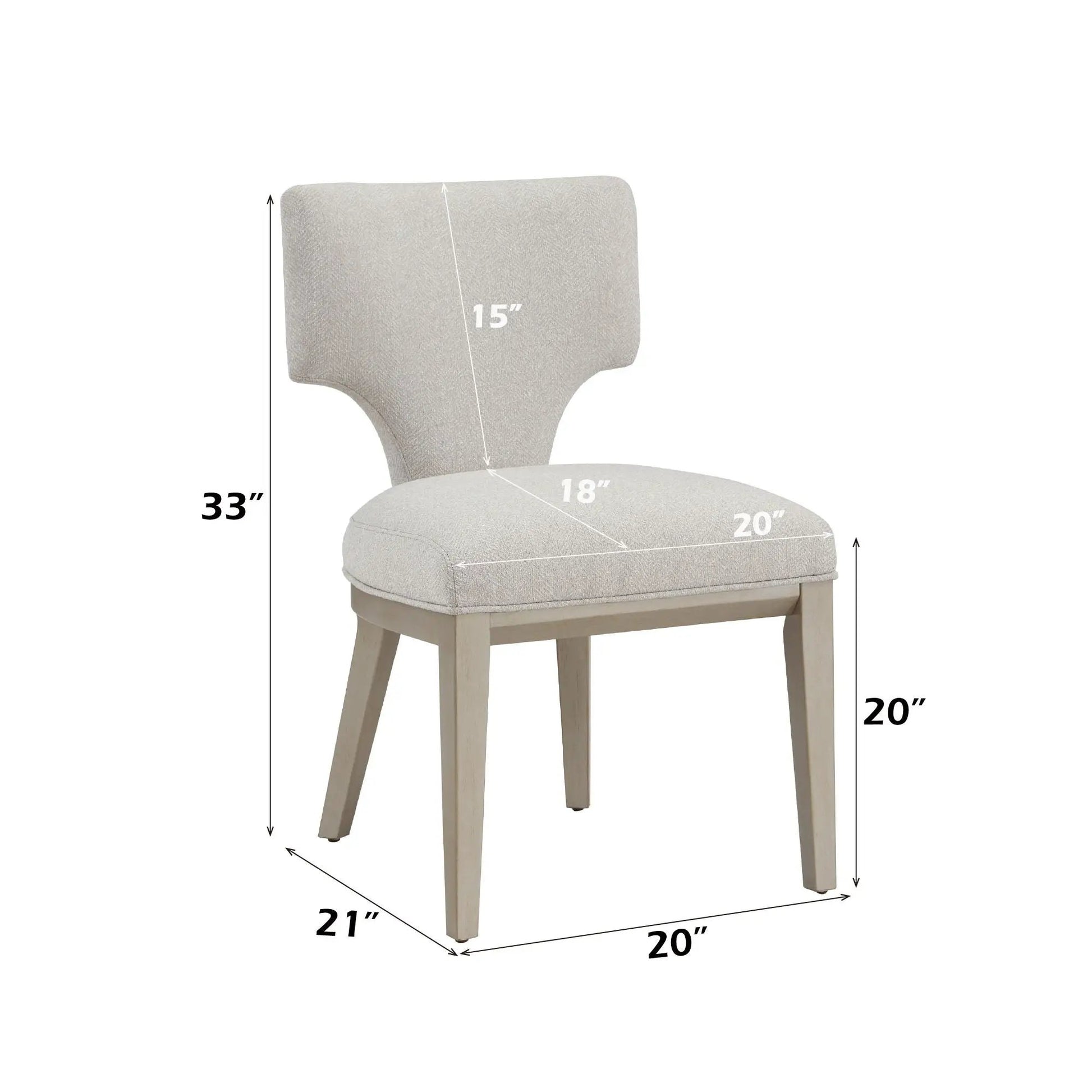 Kasa Side Chair set of 2 light gray fabric by Unique Piece Furniture on Tampa Home & Garden Store
