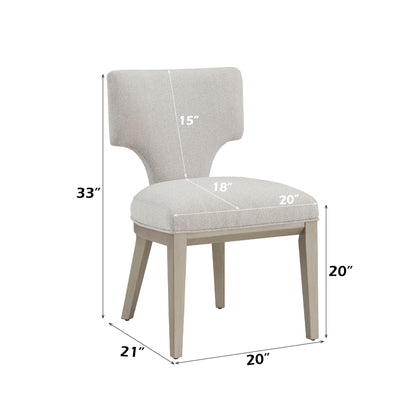 HouseOfZazla Kasa light gray side chair set of 2 with solid wood legs on Tampa Home & Garden Store
