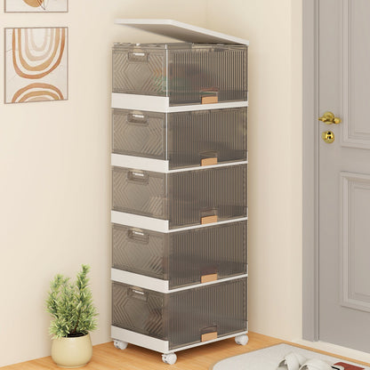 3/4/5/6-Cube Stackable Storage Bins with Detachable Wheels