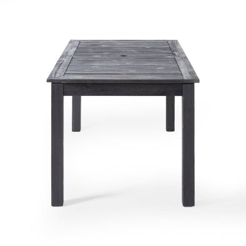 Outdoor dining table extendable acacia wood slatted top dark finish HouseOfZazla on Tampa Home & Garden Store
