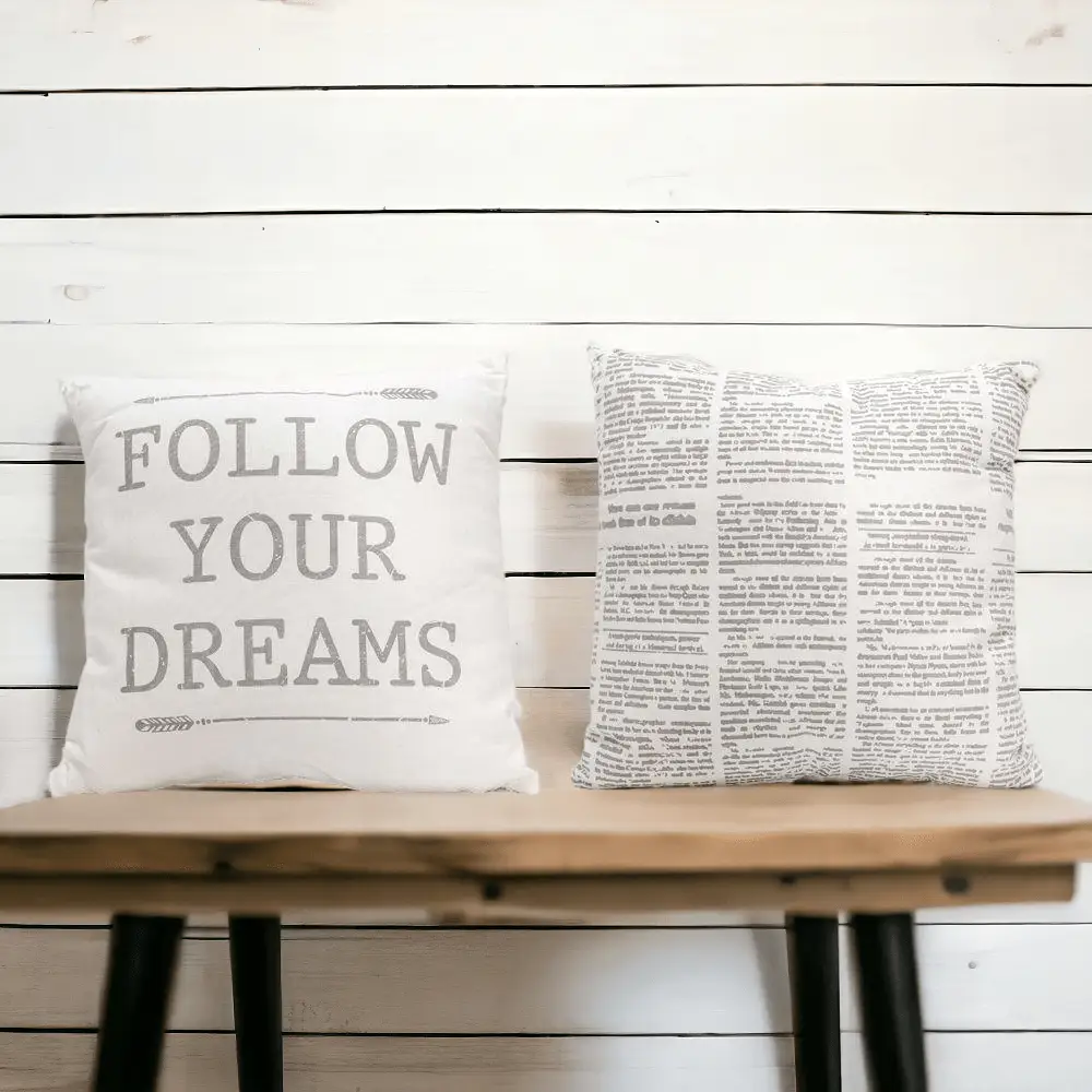 Follow Your Dreams Pillow With Arrow Silhouettes