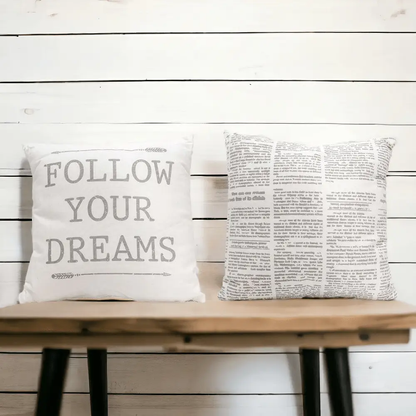Follow Your Dreams Pillow With Arrow Silhouettes