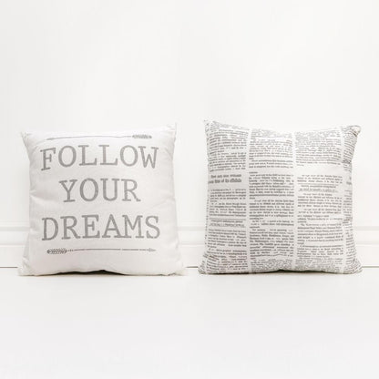 Follow Your Dreams Pillow With Arrow Silhouettes
