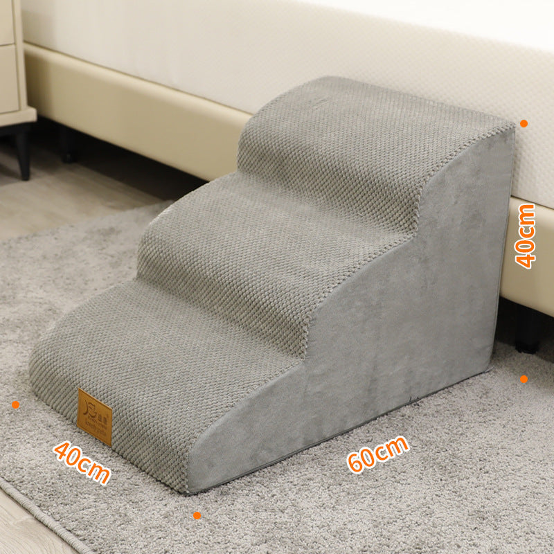 Ladder Bedside Small Dog Cat Ladder in gray carpet, 3-step pet stair, Sell My Stuff on Tampa Home & Garden Store