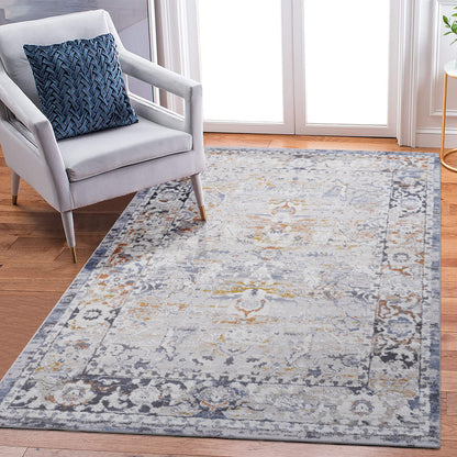 PAYAS Collection 6.7x9 rug in blue gray abstract pattern with stain resistance on Tampa Home & Garden Store