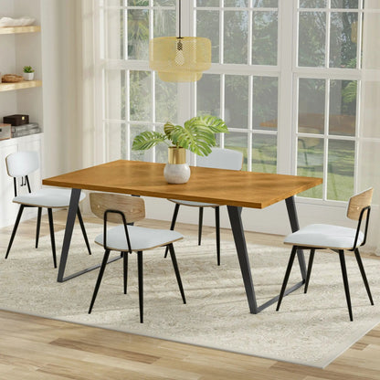 Lowry Handcrafted Square Dining Table by Unique Piece Furniture, wood top with black legs on Tampa Home & Garden Store