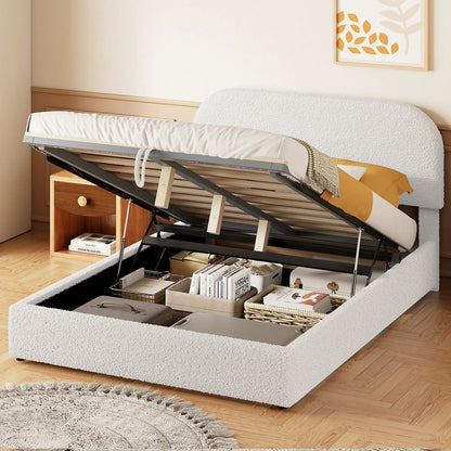 Upholstered Platform Bed With Hydraulic Storage