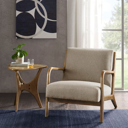 Mid-Century Lounge Chair with beige upholstery and wood frame HouseOfZazla two chairs on Tampa Home & Garden Store