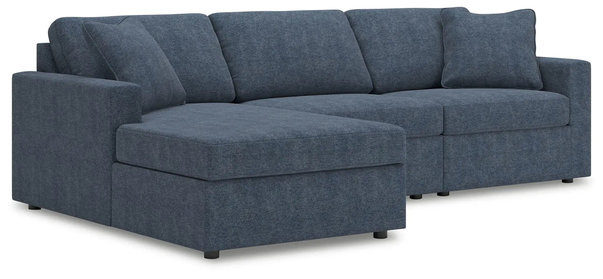 Modmax Sectional Ink blue fabric with chaise, stationary sofa by Unique Piece Furniture on Tampa Home & Garden Store