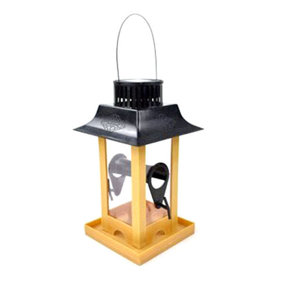 Hook type solar lamp bird feeder with wooden frame and black metal roof Sell My Stuff on Tampa Home & Garden Store