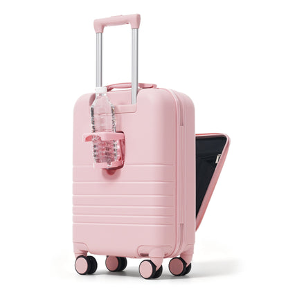 4-Piece pastel pink hard case luggage set with extendable handle and four spinner wheels on Tampa Home & Garden Store