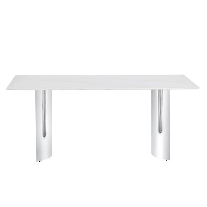 Modern Minimalist Dining Table with Marble Top