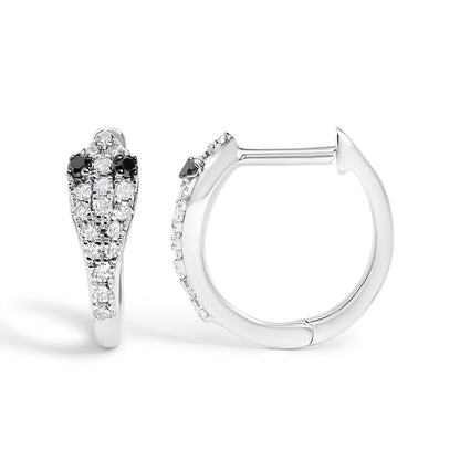 Diamond snake eyes huggy hoop earrings in 10K white gold, 1/5 ct tw diamonds, Bids.com on Tampa Home & Garden Store
