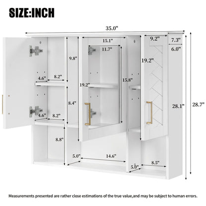 Medicine cabinet wall-mounted adjustable shelves and softclose doors white by HouseOfZazla on Tampa Home & Garden Store