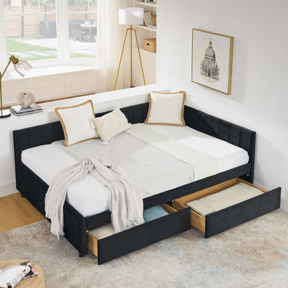 Upholstered Tufted Daybed Frame with Storage