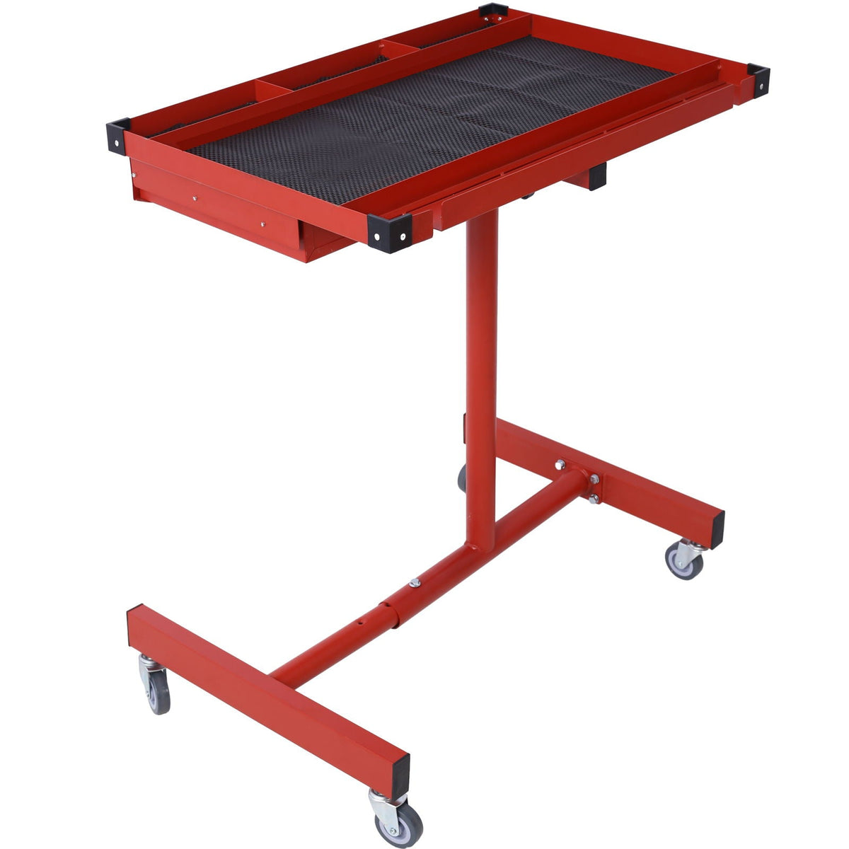 Adjustable Tear Down Work Table With Drawer red power station on casters with textured top on Tampa Home & Garden Store