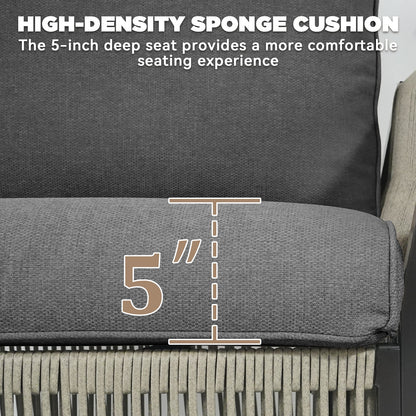 Outdoor patio arm chairs set of 2 with dark gray textured cushions by HouseOfZazla on Tampa Home & Garden Store