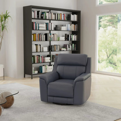 Oslo manual swivel glider recliner, dark gray leather-look upholstery, Unique Piece Furniture on Tampa Home & Garden Store