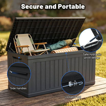 260 Gallon Outdoor Storage Deck Box With Lid And Lock