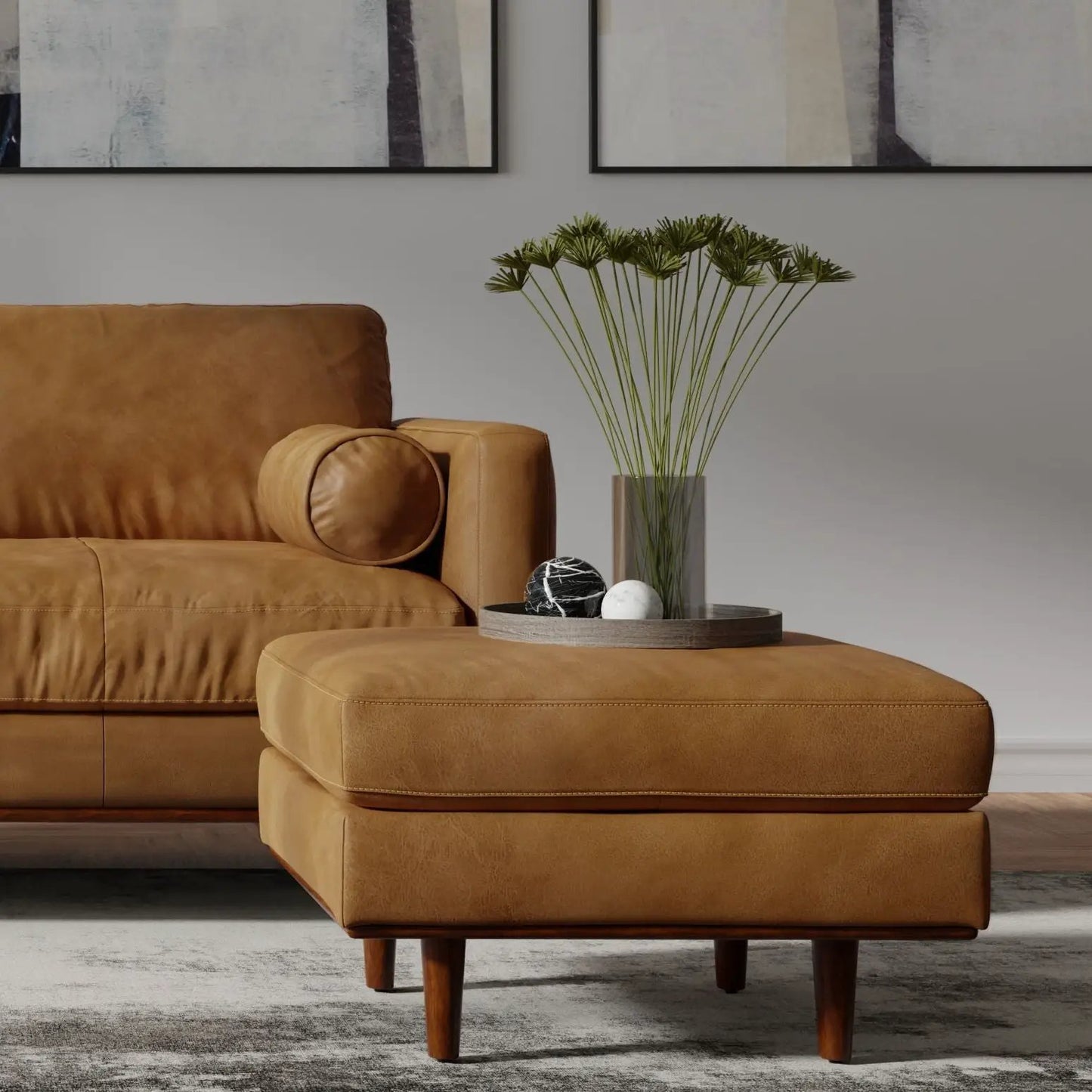 Morrison Handcrafted Ottoman Mid Century Style