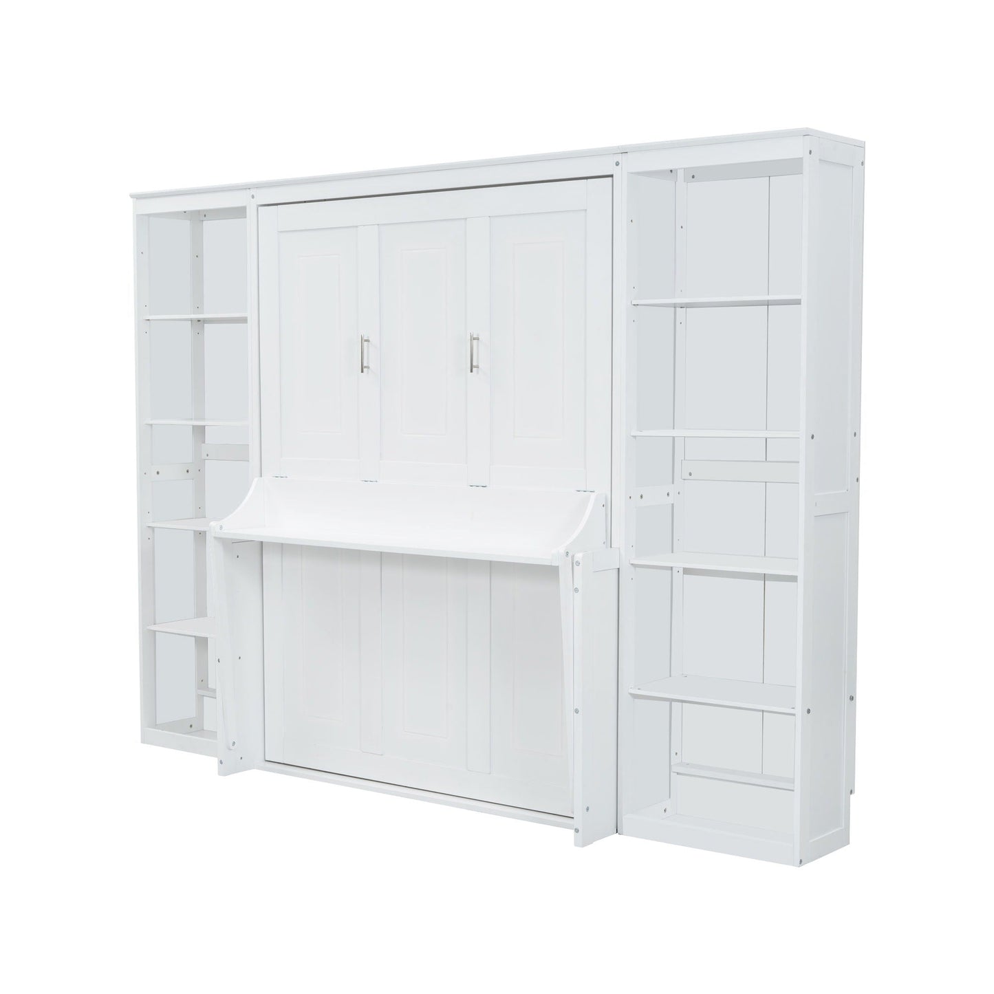 Compact Murphy Bed With Desk and Bookshelf