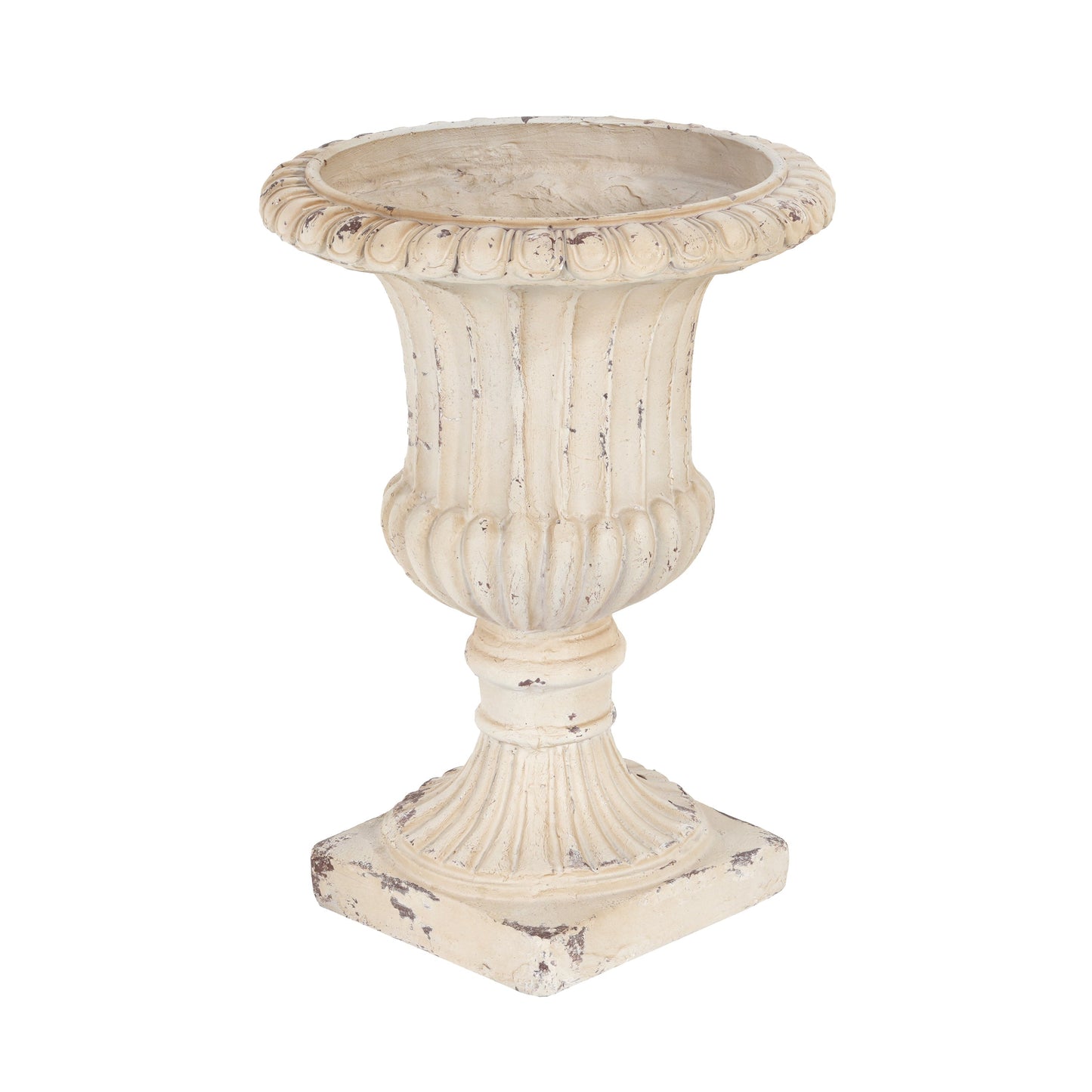 MGO Garden Urn antique white, 19.25 in tall planter on Tampa Home & Garden Store