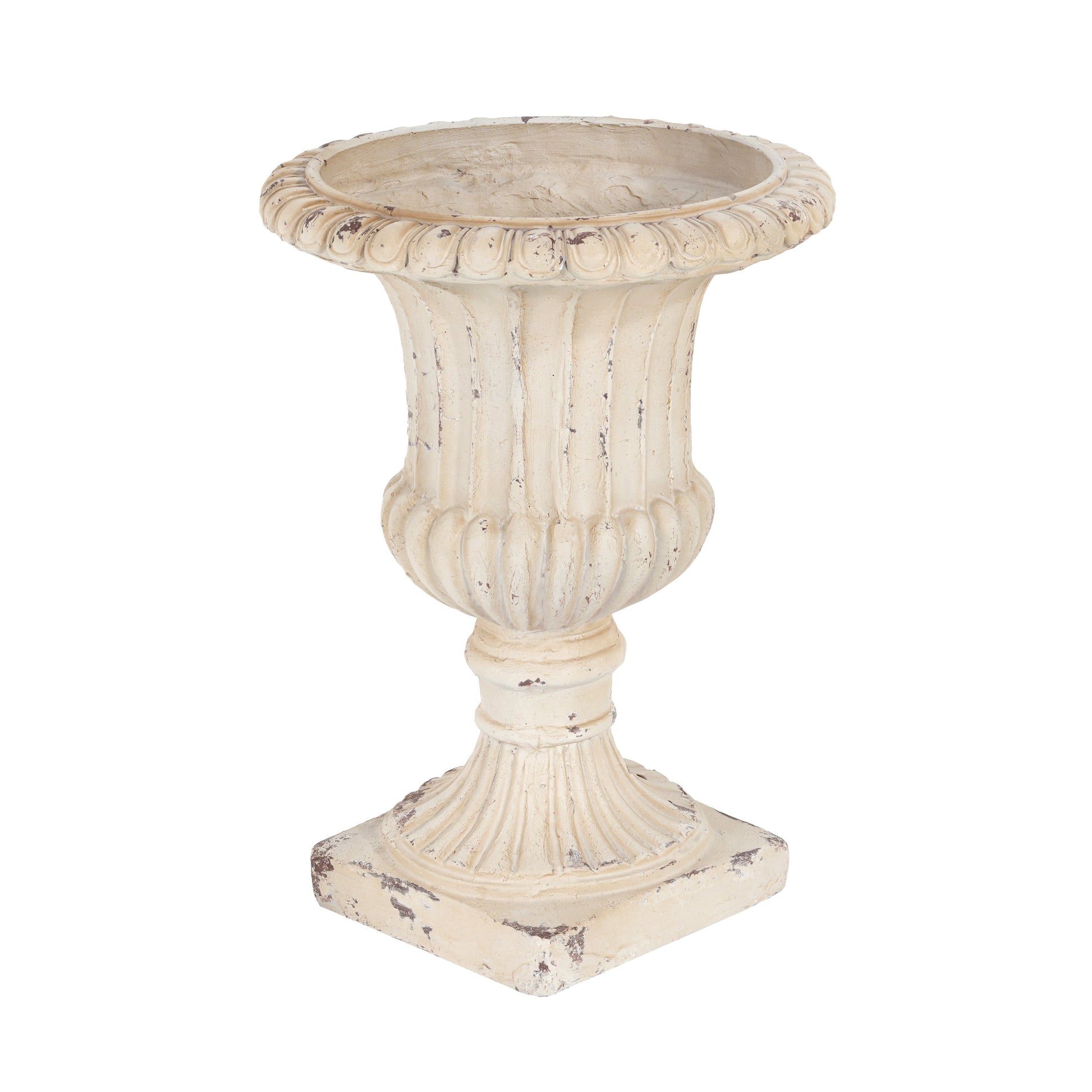MGO Garden Urn antique white, 19.25 in tall planter on Tampa Home & Garden Store