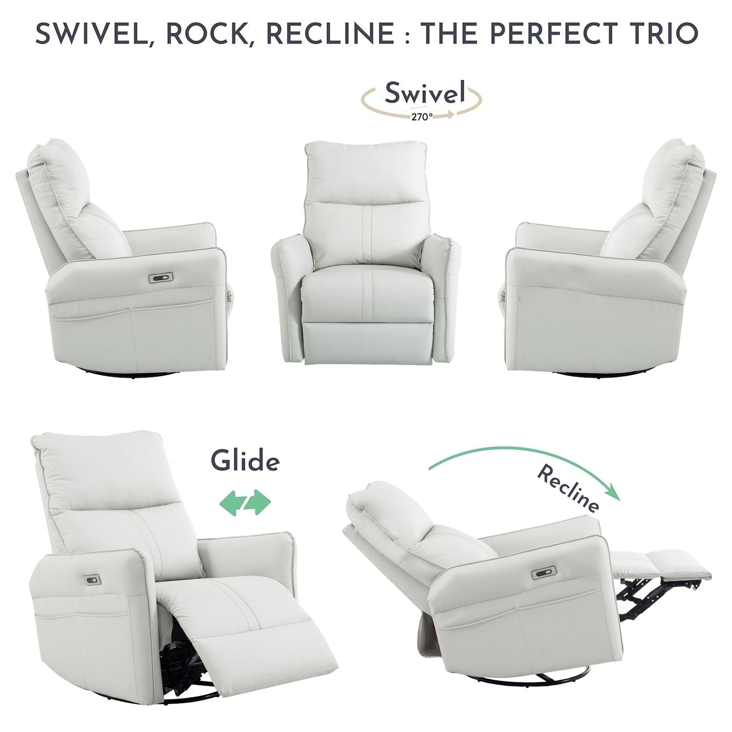 Electric Recliner with USB and Type C for Bedroom