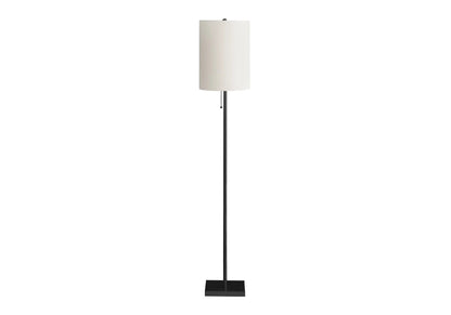 Brass Floor Lamp With Drum Shade and Pull Chain