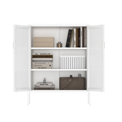 Metal Accent Cabinet white finish with adjustable shelves by HouseOfZazla, accent table on Tampa Home & Garden Store