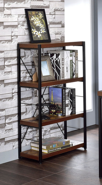Bob Bookshelf etagere Weathered Oak with black metal frame by HouseOfZazla on Tampa Home & Garden Store